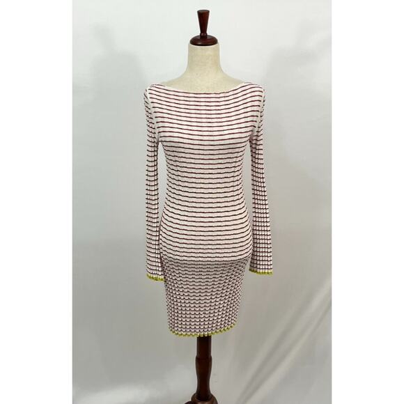GUEST IN RESIDENCE Sz S Small Red White Stripe Ribbed Dress - Picture 3 of 10